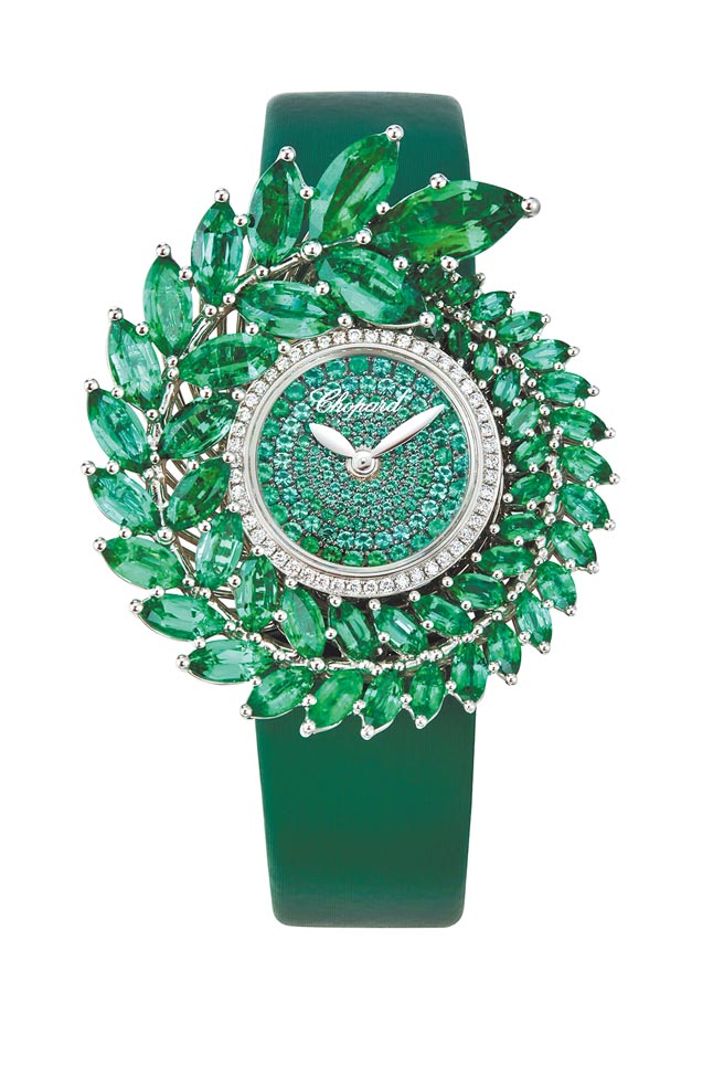 蕭邦Green Carpet綠地毯系列祖母綠珠寶表，1167萬元。（CHOPARD提供）
