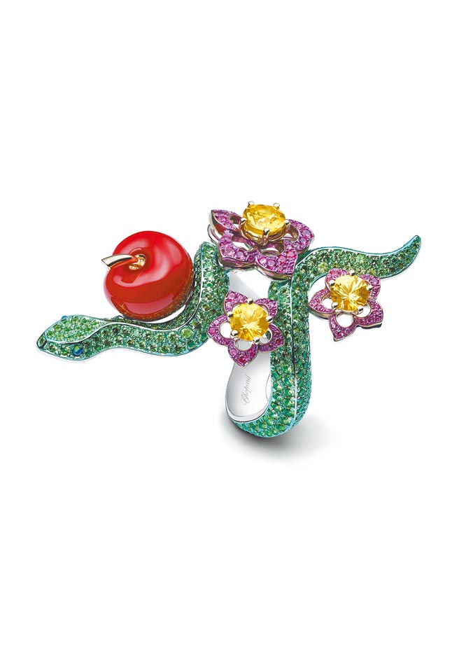 蕭邦動物世界系列「蛇」戒指，251萬元。（CHOPARD提供）