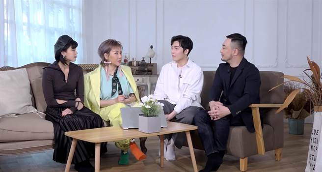 蓝心湄（左二）率顶尖团队领改造素人。（TVBS提供）