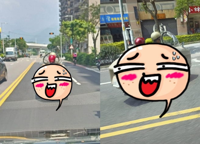 有名男子拍下富有科技感「3轮机车」，PO上网询问，竟惊呆网友称讚「好帅哦」。（翻摄自脸书重机车友 ❘ 各区路况、天气回报中心）