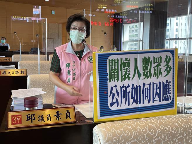 台中市議員邱素貞提醒市府要未雨綢繆，及早因應暴增的確診者以免關懷人力無法負荷，導致需要關懷者求助無門。（邱素貞提供／謝瓊雲台中傳真）
