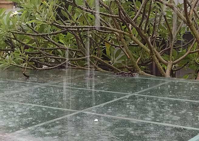 嘉義下冰雹。（圖／翻攝自臉書粉專綠豆嘉義人）