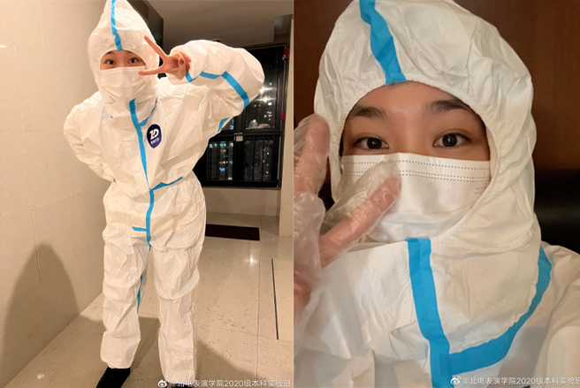 孙俪妹妹孙艷前去上海支援防疫。（图／微博）