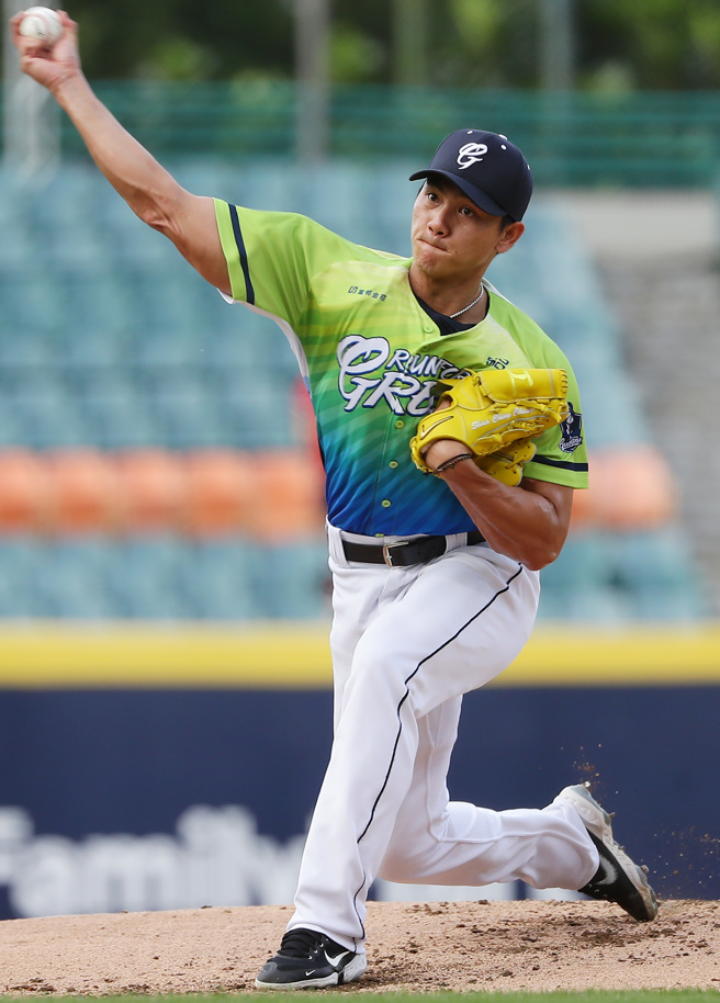 富邦悍将江少庆连3场先发都投不满4局。（季志翔摄）