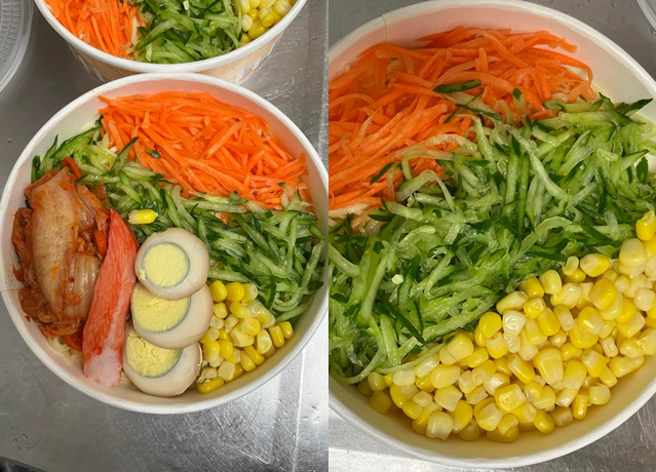 有名女子PO上自己做的涼麵要賣300元，且比昨日多增加3樣菜，卻遭網友砲轟「賣金字塔尖端客人嗎」。（翻攝自臉書爆廢公社公開版）