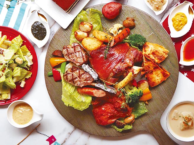 台北神旺大饭店伯品廊组合餐。（台北神旺大饭店提供）