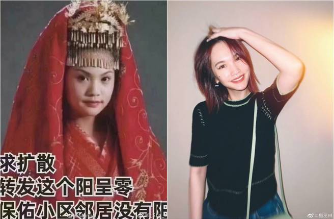 网友把杨丞琳的照片做成梗图。（图／取材自微博）