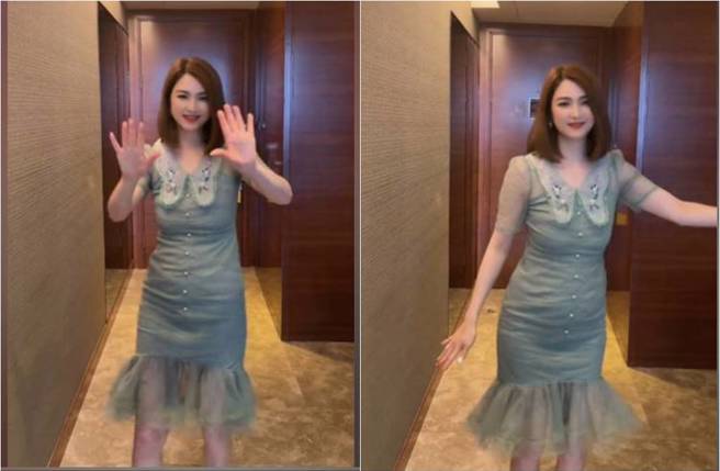 洪欣放送熱舞影片，未料卻被網嫌肚凸、腰間冒贅肉。（圖／取材自小紅書）