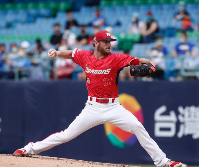 味全龍投手鋼龍。（資料照，陳怡誠攝）