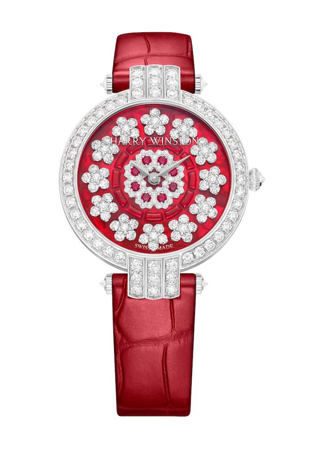 丽晶精品海瑞温斯顿Premier系列Sunflower 36毫米自动腕表，价格店洽。（丽晶精品提供）