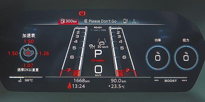 仪表造型如飞机跑道。（陈大任摄）