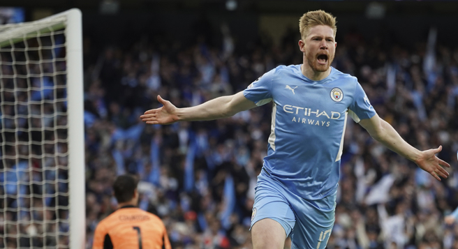 德布劳内率先攻进首球(美联社)