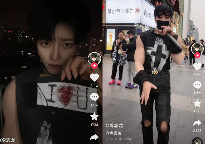 冷志龙以韩系帅哥形象走红。（图／抖音）
