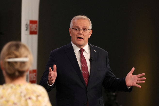 澳洲大选将于5月21日举行，大部分民调显示，澳洲总理莫里森领导的保守派联合政府将在大选中落败。(图／路透社)