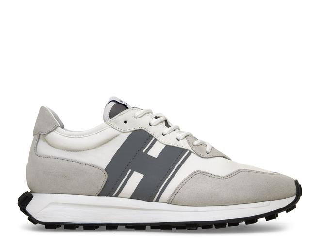 HOGAN H383灰色磨面皮革男士休閒鞋，1萬8300元。（HOGAN提供）