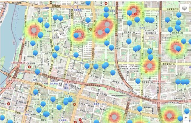（家用快筛试剂热度图。图／截自selftest.mowd.tw）