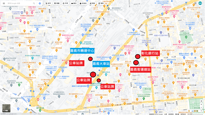 五一台铁多数列车停驶，嘉义区监理所已协调客运业者增班提供服务，民眾可至相关地点搭客运。（嘉义市监理站提供∕吕妍庭嘉义传真）