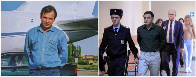 美国前陆战队员里德(右图)，2019年因酒醉滋事在俄国被捕。左图为美国释放的俄国飞行员雅罗申科。(图/路透社、图/Tass)
