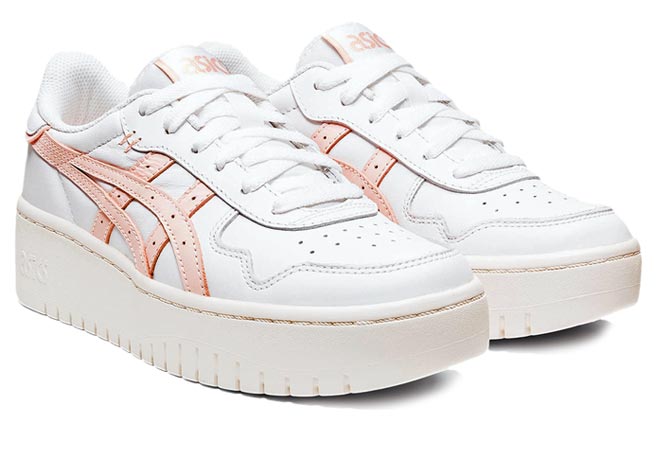 ASICS JAPAN S PF粉色，2780元，厚底设计凸显腿长。（ASICS提供）