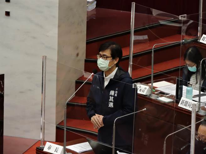高雄市長陳其邁29日市政總質詢。（洪靖宜攝）