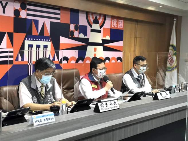 桃园29日新增1987例本土个案，市长郑文灿主持疫情说明会。（桃园市政府提供／陈梦茹桃园传真）
