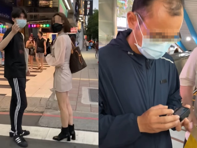 女子在北捷遭男子偷拿密录器偷拍裙底，男大生见状随即拦住该男子，并通知女子，警方之后在男子密录器中发现「上百位」女子照片。（翻摄自脸书「爆料公社」）