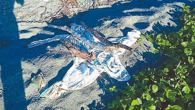 疫情爆發後台東縣清出1.3萬公斤的海洋垃圾，其中口罩最多，蘭嶼鄉近日出現廢棄隔離衣。（民眾提供／蔡旻妤台東傳真）