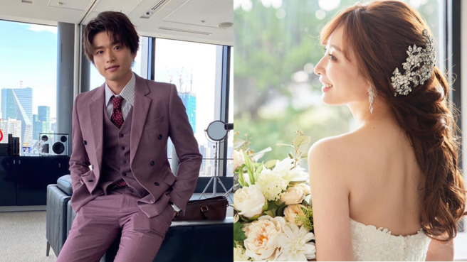 日本演藝圈白洲迅和寫真女星竹內涉，外型登對拍攝婚紗照卻被網友開酸。(圖/白洲迅 IG、竹內涉 IG)