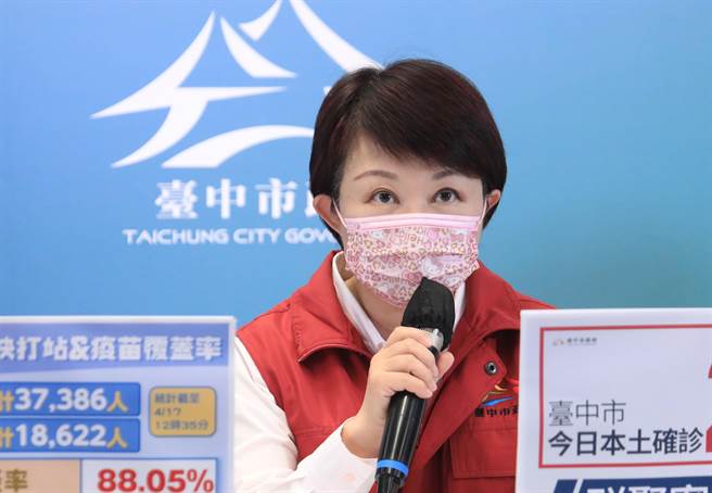 台中市1日本土确诊新增816例，创下爆发后新高纪录，台中市长卢秀燕下午3时将主持防疫记者会，向市民说明疫情现况。（资料照／卢金足台中传真）