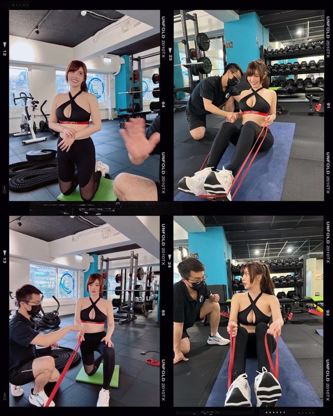 姚采辰喊话期待变身，请教练给她腰瘦馁po咖蹭顶扣扣的辣妹身材。（图／取自姚采辰IG）