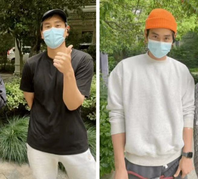 彭于晏左图被笑穿搭随意，被议论后穿搭变得很有型。(图/微博)