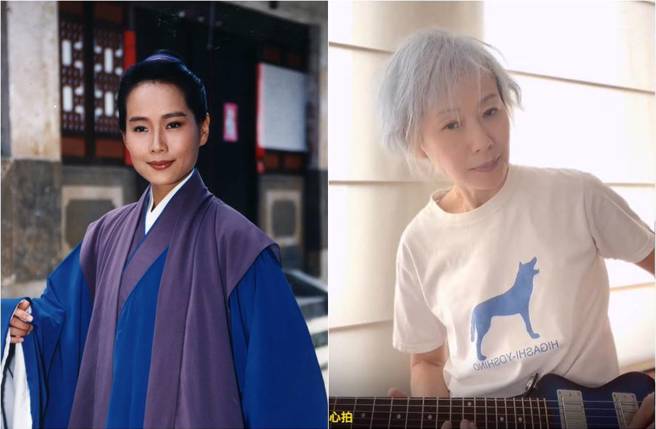 「最美许仙」叶童大方让白髮、皱纹入镜。（图／本报系资料照片（左图）、取材自叶童抖音）