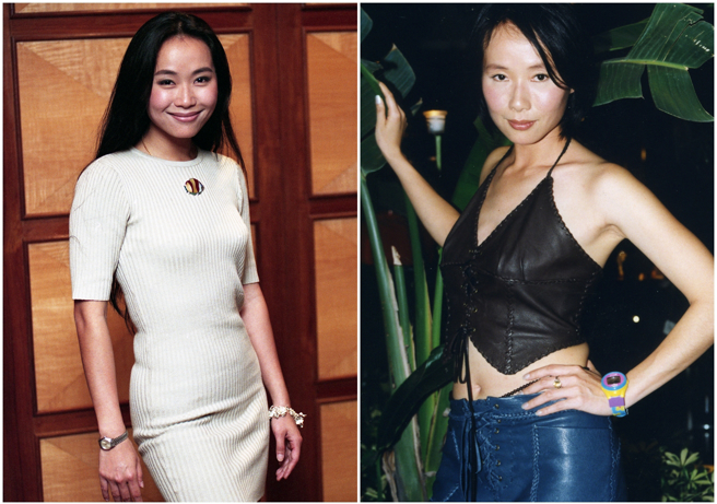 叶童早期来台湾宣传，有着黑髮光滑肌。（图/中时资料照）