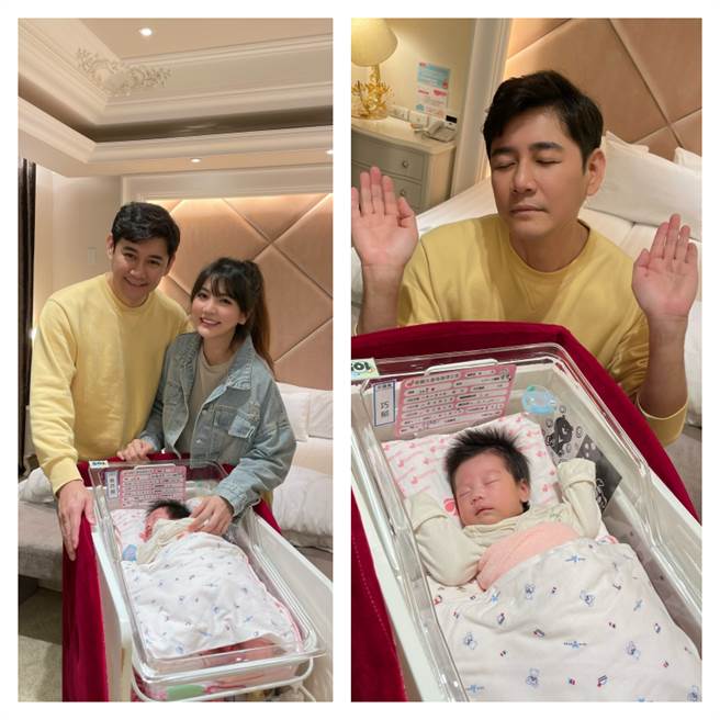 陈熙锋开心有女儿乐乐陪伴，逗趣模仿女儿睡姿。民视提供