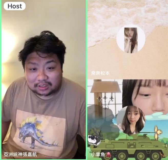 许多正妹争先要跟统神（左）聊天。（17LIVE提供）