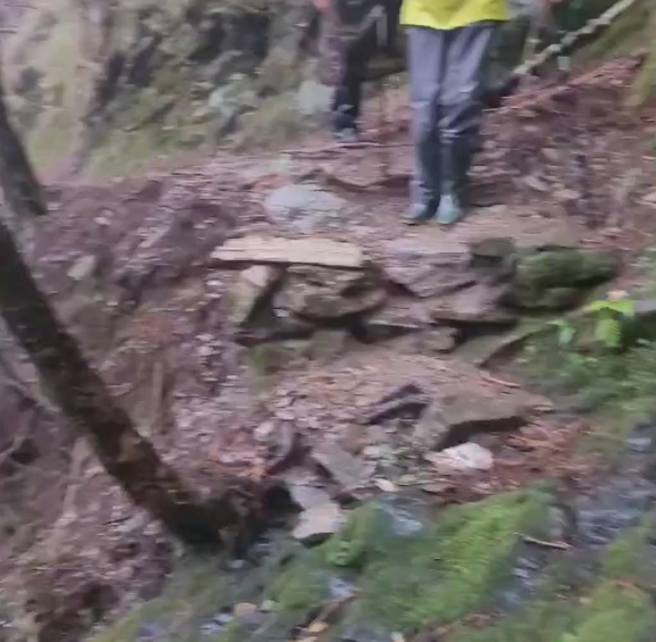 志工不幸坠落地点。（南投县消防局提供）