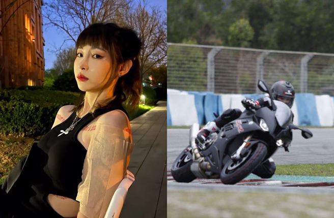痞幼外型甜美、身材火辣，被封为「重机女神」。(图／取自痞幼脸书)
