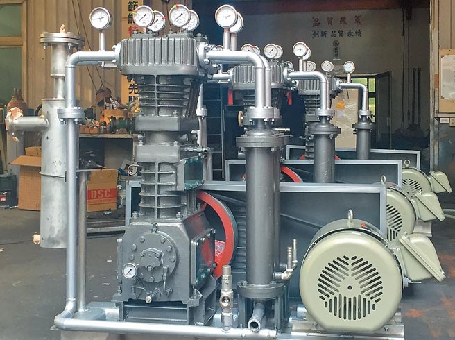 专业制造特殊气体压缩机的元寧企业技术精湛比拟国外一流大厂；图为该公司沼气压缩机。图／元寧企业提供