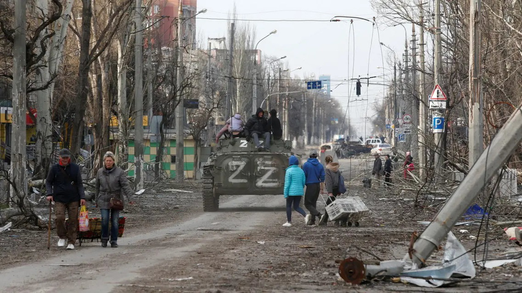 乌克兰情报部门表示，俄军正在清理马立波的主要道路，可能在此处举行胜利日阅兵。(图/路透社)(photo:ChinaTimes)