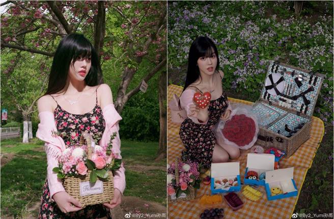 Yumi分享野餐照。（圖／取材自By2_Yumi孫雨微博）