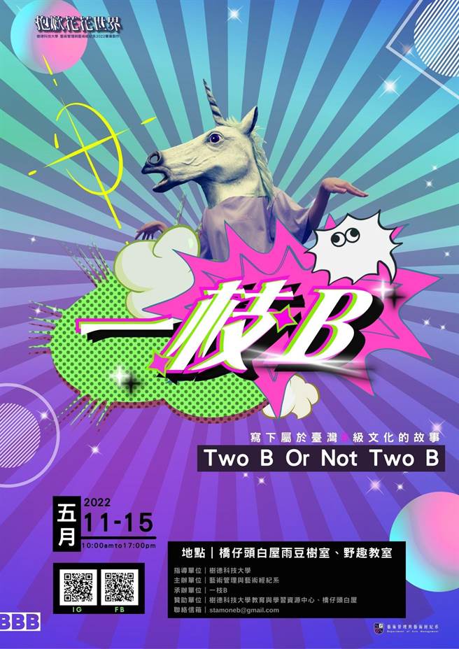 树德科大艺术管理与艺术经纪系学生毕业展《一枝B》，图为展览海报。（树德科大提供／林瑞益高雄传真）