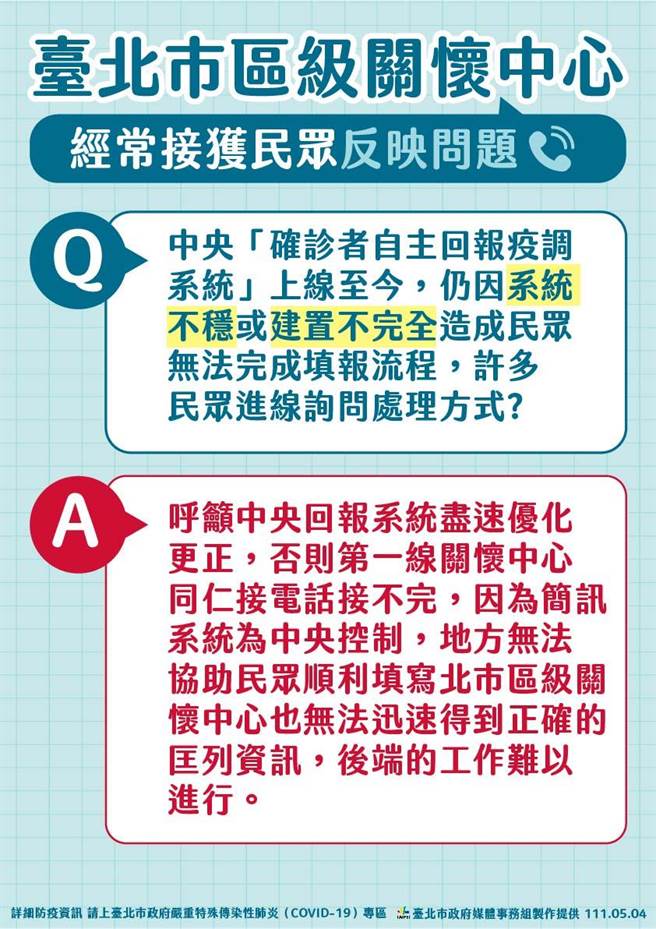 北市副市长黄珊珊却发现，近日接获反映最多的是没收到上传自主回报简讯或是连结内的表单系统有问题。（北市府提供／游念育台北传真）