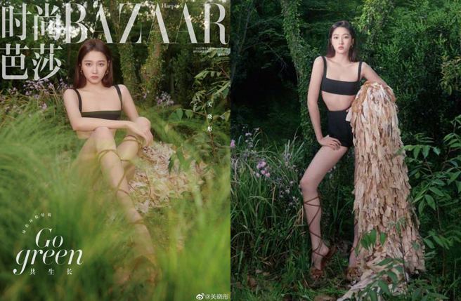 关晓彤替杂志拍摄写真和封面。(图 ／取自关晓彤微博)