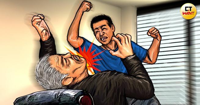 有轻度智障的40岁王男，因不堪肩负照顾家庭的重责，恶化为中度智能障碍，在一次父子衝突中失手打死7旬老父，酿成逆伦悲剧。（图／CTWant绘图）