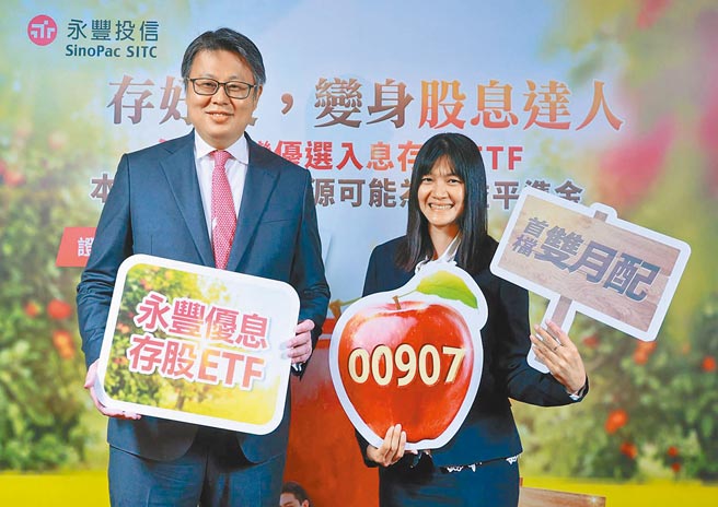 永豐投信總經理濮樂偉（左）與永豐優息存股ETF經理人張怡琳（右）出席新基金募集記者會。圖／永豐投信提供