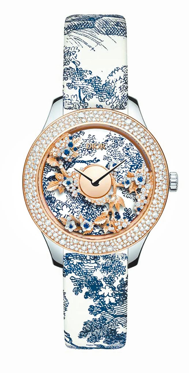 微风之夜DIOR GRAND TOILE DE JOUY精钢法式印花腕表，推荐价180万元。（微风提供）