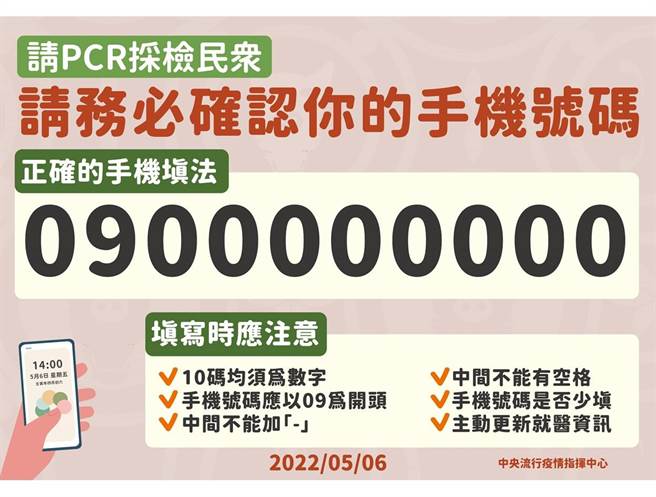 PCR採检注意事项。(台东县府提供)