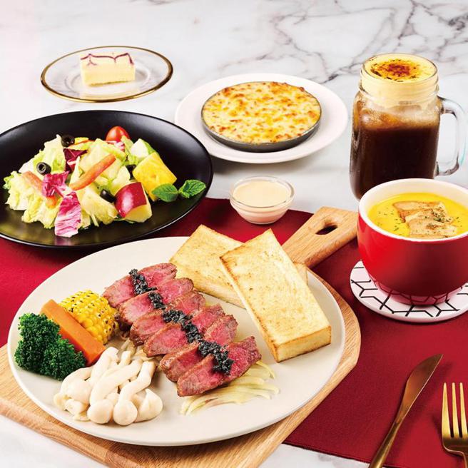 （西堤松露牛排特选套餐标榜只有外带才吃得到，六样菜色只要498元。图／王品集团提供）