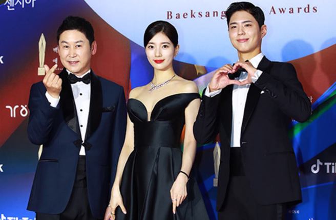 「第58屆百想藝術大賞」由秀智、朴寶劍、申東燁擔任住持人。(圖／翻攝自韓網)