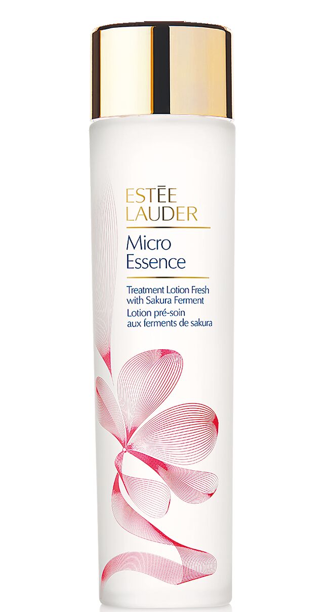 雅诗兰黛全新微分子肌底原生露樱花轻盈版，200ml/4000、100ML/2100元。（雅诗兰黛提供）